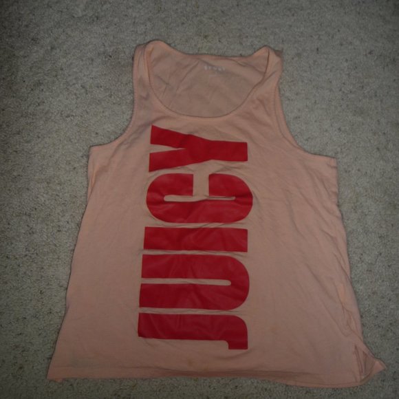 Juicy Couture Tops - Juicy Couture "JUICY" Sport Muscle Tee Tank Top Orange,  Sz Small